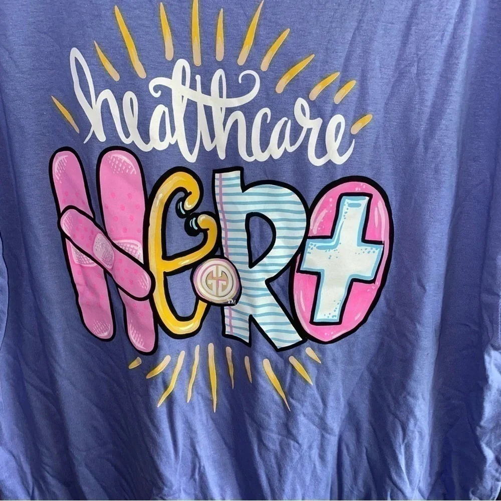 Girlie Girls Purple Healthcare Hero Tee - Picture 4 of 5